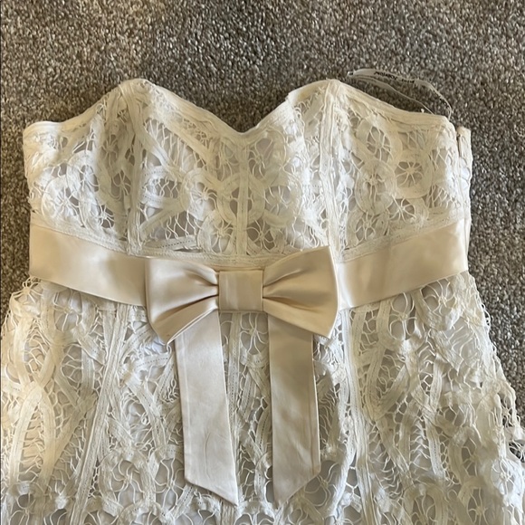 Betsey Johnson Cream Strapless Sweetheart Dress - Picture 4 of 6